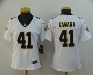 Women's New Orleans Saints #41 Alvin Kamara White 2017 Vapor Untouchable Stitched NFL Nike Limited Jersey