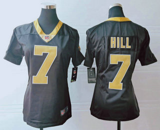 Women's New Orleans Saints #7 Taysom Hill Black 2017 Vapor Untouchable Stitched NFL Nike Limited Jersey