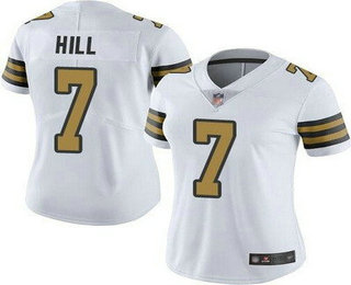 Women's New Orleans Saints #7 Taysom Hill Limited White Rush Color Jersey