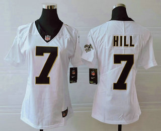 Women's New Orleans Saints #7 Taysom Hill White 2017 Vapor Untouchable Stitched NFL Nike Limited Jersey