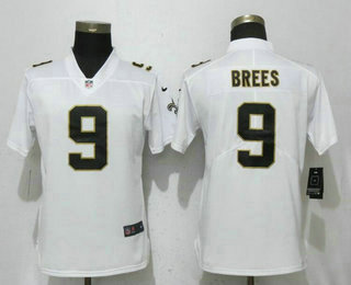 Women's New Orleans Saints #9 Drew Brees White 2017 Vapor Untouchable Stitched NFL Nike Limited Jersey