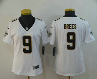 Women's New Orleans Saints #9 Drew Brees White 2017 Vapor Untouchable Stitched NFL Nike Limited Jersey