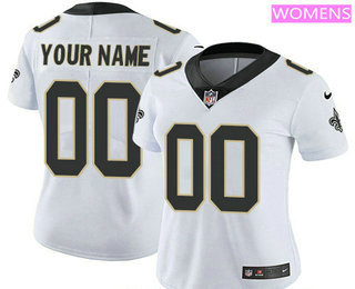 Women's New Orleans Saints Custom Vapor Untouchable White Road NFL Nike Limited Jersey