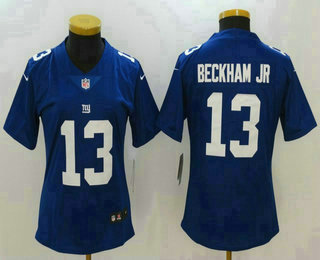 Women's New York Giants #13 Odell Beckham Jr Blue 2017 Vapor Untouchable Stitched NFL Nike Limited Jersey