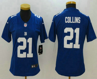 Women's New York Giants #21 Landon Collins Royal Blue 2017 Vapor Untouchable Stitched NFL Nike Limited Jersey
