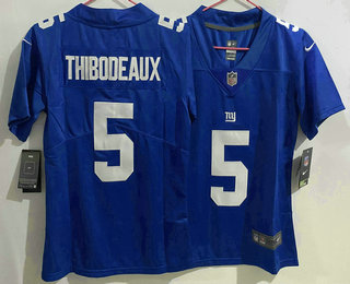 Women's New York Giants #5 Kayvon Thibodeaux Blue 2021 Vapor Untouchable Stitched NFL Nike Limited Jersey