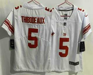Women's New York Giants #5 Kayvon Thibodeaux White 2021 Vapor Untouchable Stitched NFL Nike Limited Jersey