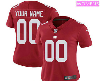 Women's New York Giants Custom Vapor Untouchable Red Alternate NFL Nike Limited Jersey