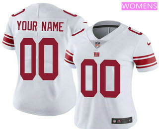 Women's New York Giants Custom Vapor Untouchable White Road NFL Nike Limited Jersey