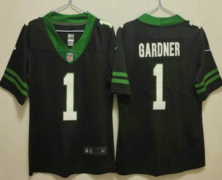 Women's New York Jets #1 Sauce Gardner Limited Black 2024 Vapor Jersey