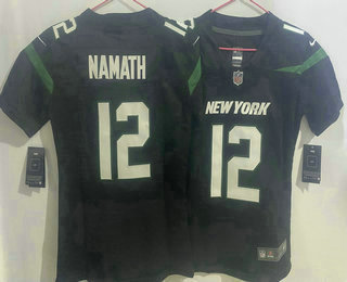 Women's New York Jets #12 Joe Namath Limited Black Vapor Jersey