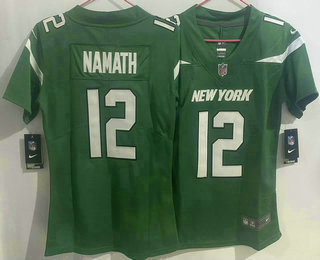Women's New York Jets #12 Joe Namath Limited Green Vapor Jersey