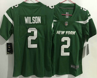 Women's New York Jets #2 Zach Wilson Green 2021 Vapor Untouchable Stitched NFL Nike Limited Jersey