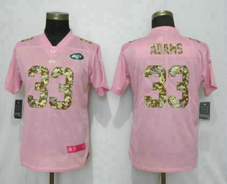 Women's New York Jets #33 Jamal Adams Pink Camo Fashion 2019 Vapor Untouchable Stitched NFL Nike Limited Jersey