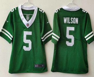 Women's New York Jets #5 Garrett Wilson Limited Green 2024 Vapor Jersey