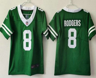 Women's New York Jets #8 Aaron Rodgers Limited Green 2024 Vapor Jersey