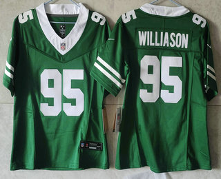 Women's New York Jets #95 Quinnen Williams Limited Green 2024 FUSE Vapor Jersey