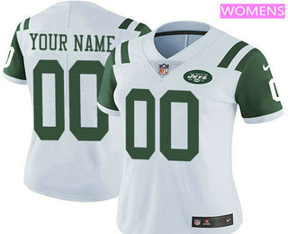 Women's New York Jets Custom Vapor Untouchable White Road NFL Nike Limited Jersey