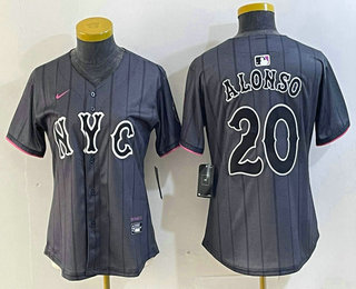 Women's New York Mets #20 Pete Alonso Grey 2024 City Connect Cool Base Stitched Jersey
