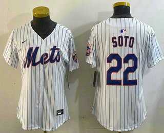 Women's New York Mets #22 Juan Soto White Limited Stitched Jersey