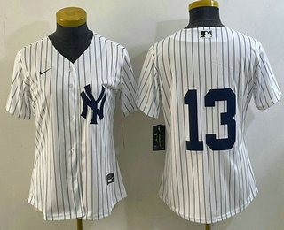 Women's New York Yankees #13 Joey Gallo White No Name Stitched MLB Nike Cool Base Jersey