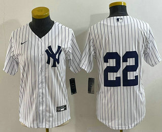 Women's New York Yankees #22 Jacoby Ellsbury White Stitched Cool Base Nike Jersey