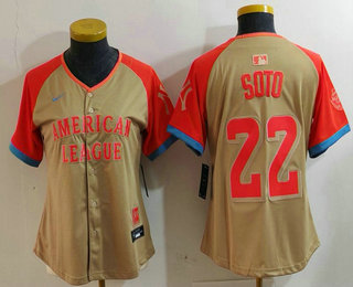 Women's New York Yankees #22 Juan Soto Cream 2024 All Star Limited Stitched Jersey