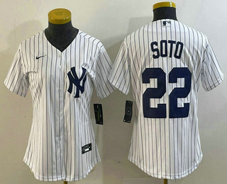 Women's New York Yankees #22 Juan Soto White Cool Base Stitched Baseball Jersey