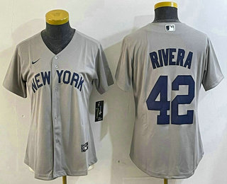 Women's New York Yankees #42 Mariano Rivera Grey Field of Dreams Cool Base Jersey