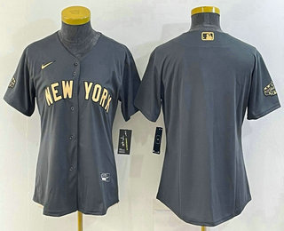 Women's New York Yankees Blank Grey 2022 All Star Stitched Cool Base Nike Jersey