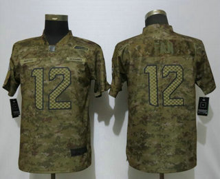 Women's Nike Seattle Seahawks 12 Fan Nike Camo Salute to Service Limited Jersey