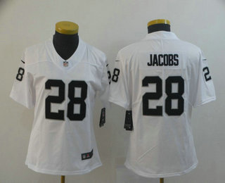 Women's Oakland Raiders #28 Josh Jacobs White 2017 Vapor Untouchable Stitched NFL Nike Limited Jersey