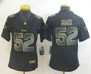 Women's Oakland Raiders #52 Khalil Mack Black Gold 2019 Vapor Untouchable Stitched NFL Nike Limited Jersey