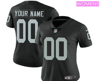 Women's Oakland Raiders Custom Vapor Untouchable Black Team Color NFL Nike Limited Jersey