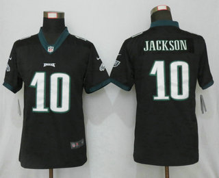 Women's Philadelphia Eagles #10 DeSean Jackson Black 2017 Vapor Untouchable Stitched NFL Nike Limited Jersey