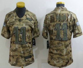 Women's Philadelphia Eagles #11 AJ Brown Nike Camo 2018 Salute to Service Stitched NFL Limited Jersey