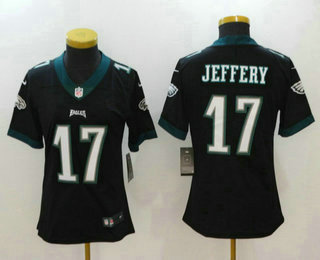 Women's Philadelphia Eagles #17 Alshon Jeffery Black 2017 Vapor Untouchable Stitched NFL Nike Limited Jersey