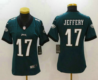 Women's Philadelphia Eagles #17 Alshon Jeffery Midnight Green 2017 Vapor Untouchable Stitched NFL Nike Limited Jersey