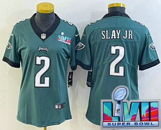 Women's Philadelphia Eagles #2 Darius Slay Jr Limited Green Super Bowl LVII Vapor Jersey