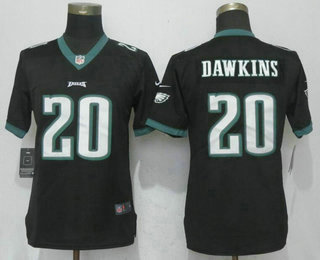 Women's Philadelphia Eagles #20 Brian Dawkins Black 2017 Vapor Untouchable Stitched NFL Nike Limited Jersey