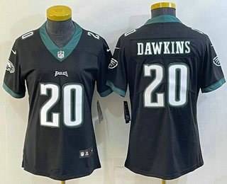 Women's Philadelphia Eagles #20 Brian Dawkins Black Vapor Untouchable Limited Stitched Jersey