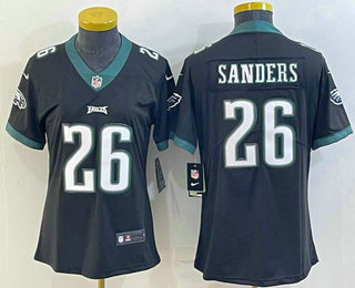 Women's Philadelphia Eagles #26 Miles Sanders Black Untouchable Limited Stitched Jersey