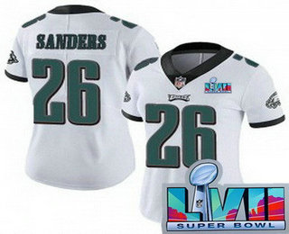 Women's Philadelphia Eagles #26 Miles Sanders Limited White Super Bowl LVII Vapor Jersey