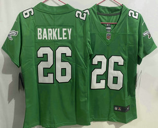 Women's Philadelphia Eagles #26 Saquon Barkley  Limited Kelly Green Vapor Jersey