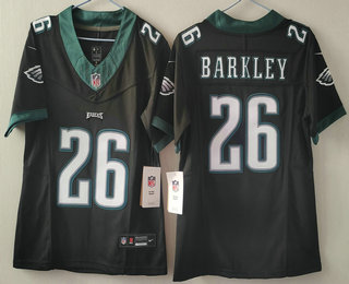 Women's Philadelphia Eagles #26 Saquon Barkley Limited Black FUSE Vapor Jersey