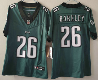 Women's Philadelphia Eagles #26 Saquon Barkley Limited Green FUSE Vapor Jersey