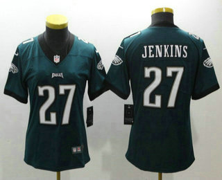 Women's Philadelphia Eagles #27 Malcolm Jenkins Midnight Green 2017 Vapor Untouchable Stitched NFL Nike Limited Jersey