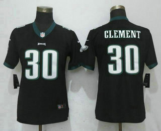 Women's Philadelphia Eagles #30 Corey Clement Black 2017 Vapor Untouchable Stitched NFL Nike Limited Jersey