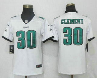 Women's Philadelphia Eagles #30 Corey Clement White 2017 Vapor Untouchable Stitched NFL Nike Limited Jersey