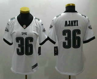 Women's Philadelphia Eagles #36 Jay Ajayi White 2017 Vapor Untouchable Stitched NFL Nike Limited Jersey